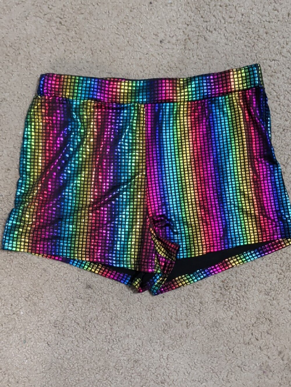 Retro Rainbow Sequin Party Shorts for Women Medium/Large - Picture 6 of 6